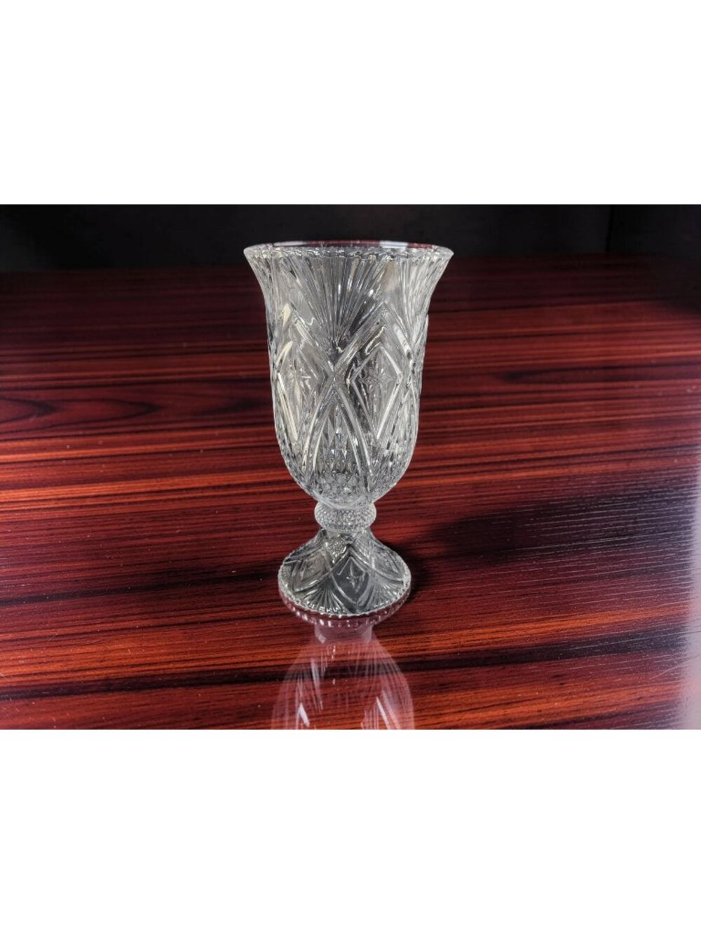 vintage 1990s godinger chatham crystal clear pressed glass hurricane lamp.